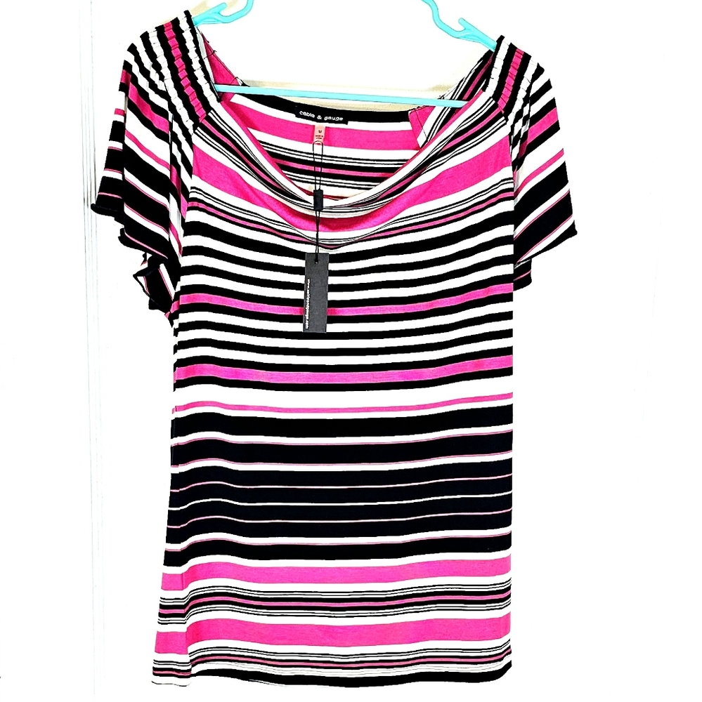 New✨️Striped Short Sleeve Blouse